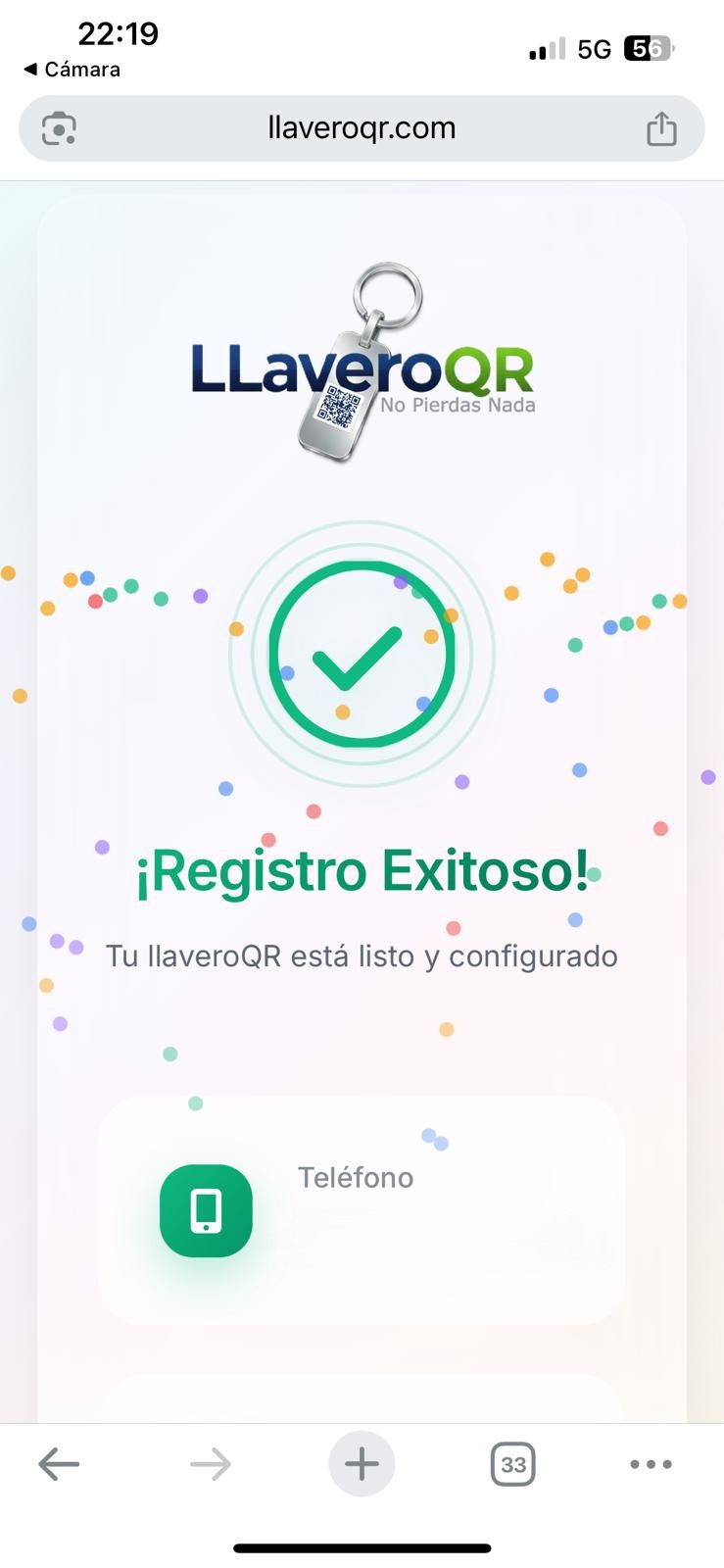 Pantalla de configuración completada